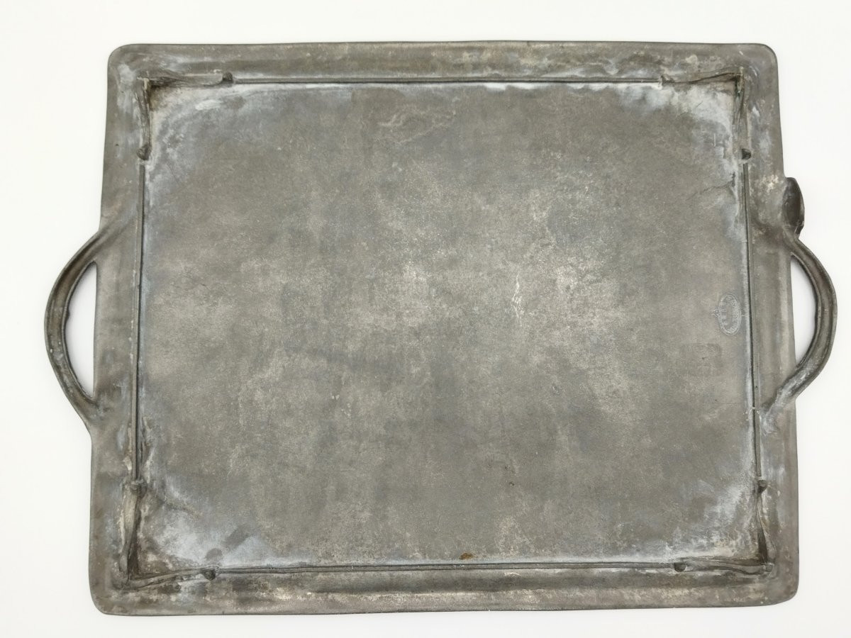 Art Nouveau Kayserzinn Small Tray With Floral/vegetal Motif Hugo Leven -photo-3