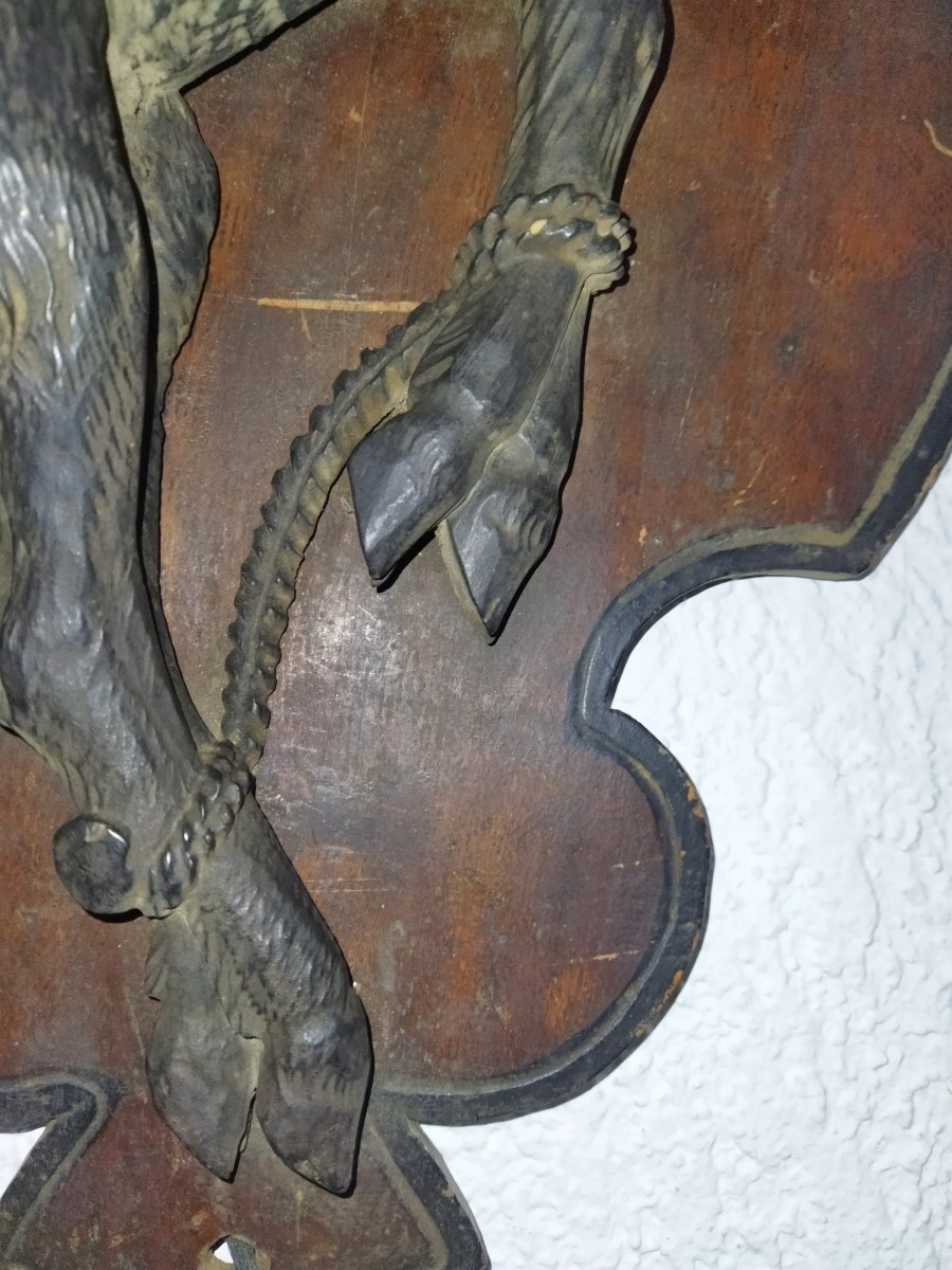 TROPHÉE de Chasse Sculpture sur Bois Foret Noire  BOUQUETIN -photo-4