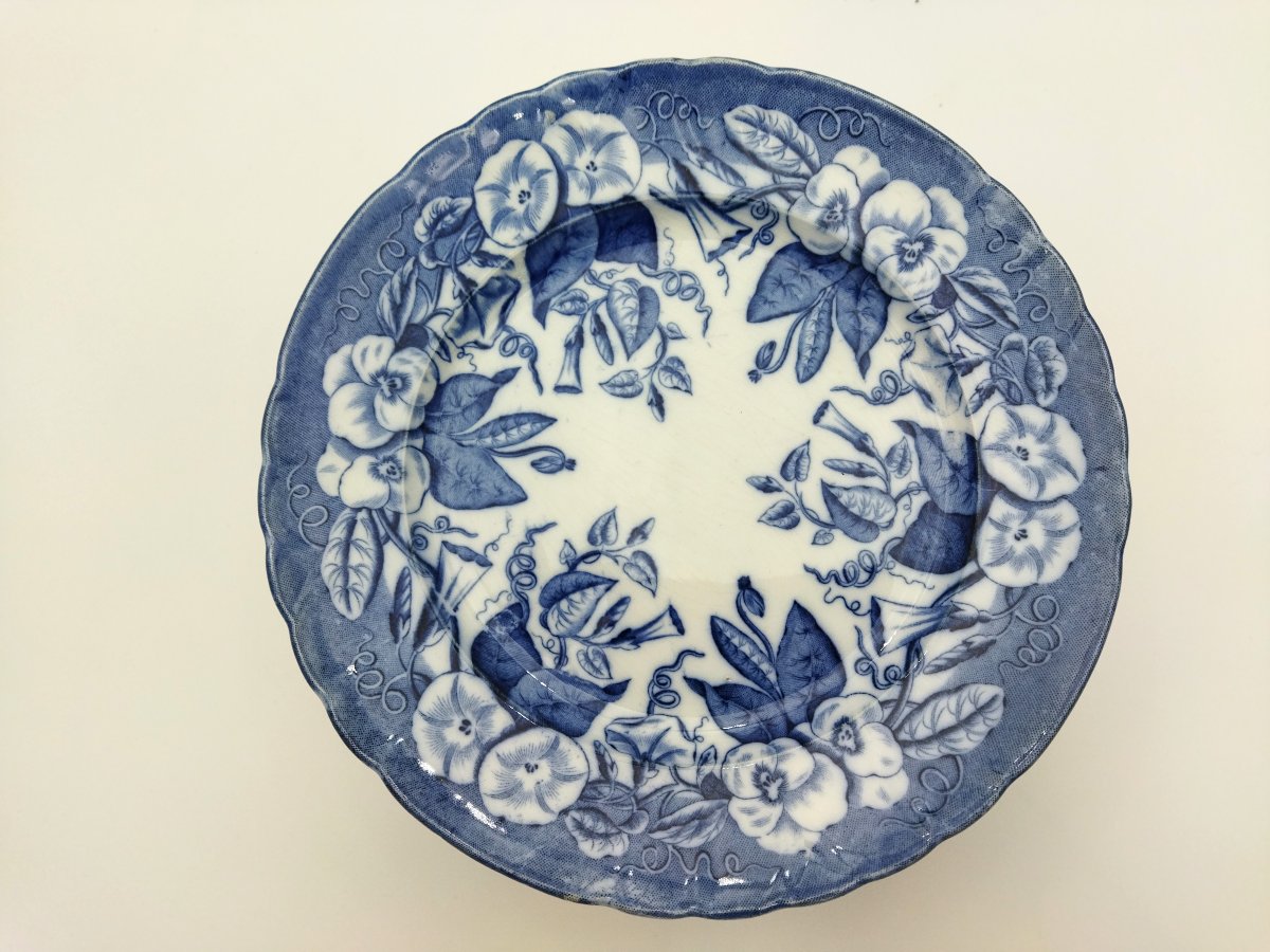 BORDEAUX VIEILLARD JOHNSTON Série de11 Assiettes Faience Camaïeu Bleue 1860/1880 -photo-2