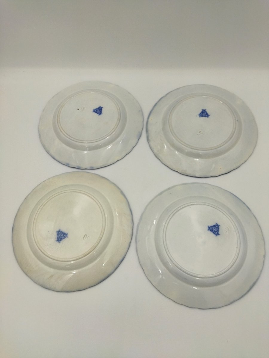BORDEAUX VIEILLARD JOHNSTON Série de11 Assiettes Faience Camaïeu Bleue 1860/1880 -photo-4