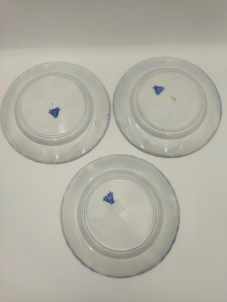 BORDEAUX VIEILLARD JOHNSTON Série de11 Assiettes Faience Camaïeu Bleue 1860/1880 -photo-6