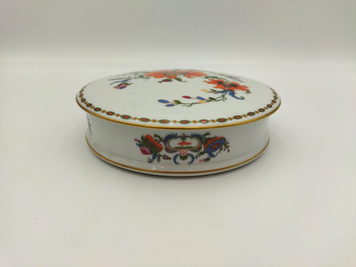 Limoges Raynaud Large Porcelain Candy Box With Floral Decoration, Damon Model -photo-2