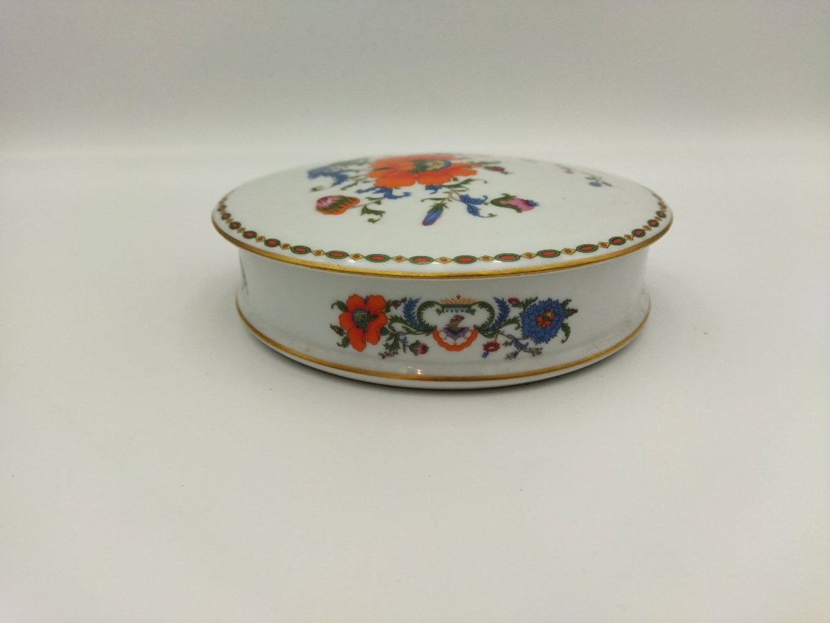 Limoges Raynaud Large Porcelain Candy Box With Floral Decoration, Damon Model -photo-3