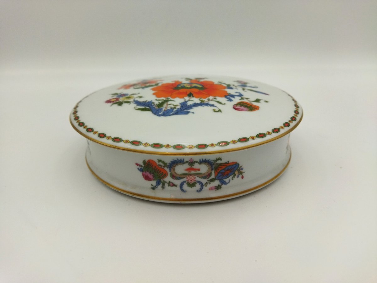 Limoges Raynaud Large Porcelain Candy Box With Floral Decoration, Damon Model -photo-4
