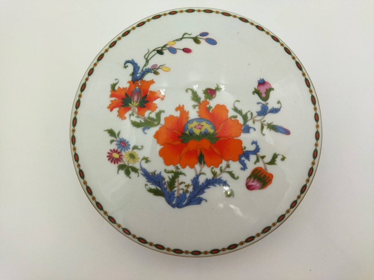 Limoges Raynaud Large Porcelain Candy Box With Floral Decoration, Damon Model -photo-5