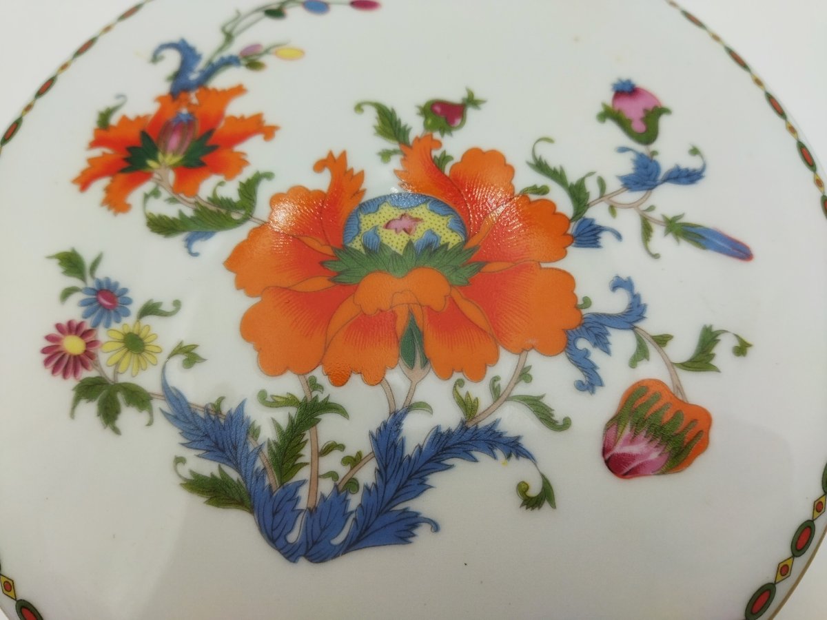 Limoges Raynaud Large Porcelain Candy Box With Floral Decoration, Damon Model -photo-6