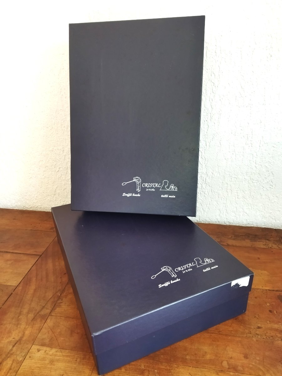 CRISTAL DE LORRAINE 12 verres à Pied en Cristal taillé  ART DE LA TABLE-photo-1