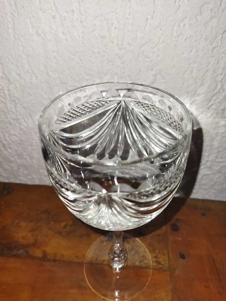 CRISTAL DE LORRAINE 12 verres à Pied en Cristal taillé  ART DE LA TABLE-photo-5