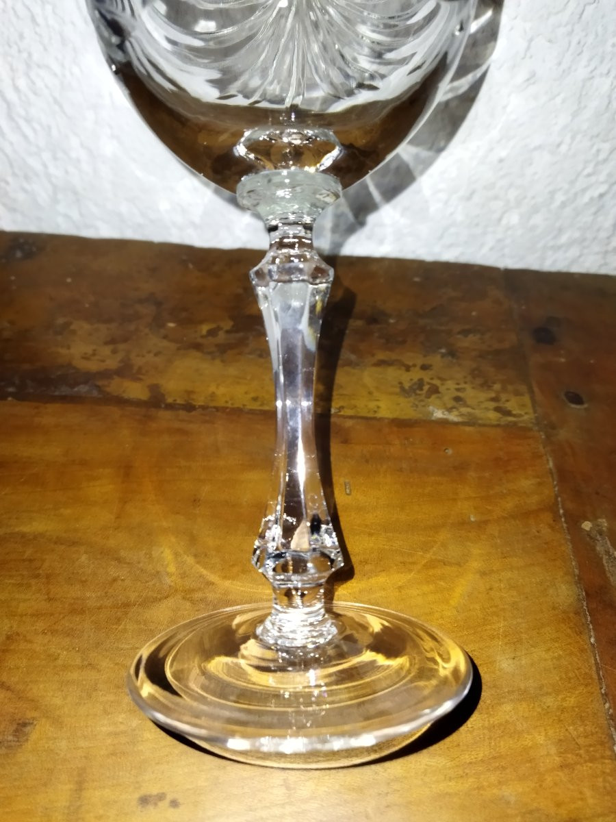 CRISTAL DE LORRAINE 12 verres à Pied en Cristal taillé  ART DE LA TABLE-photo-6