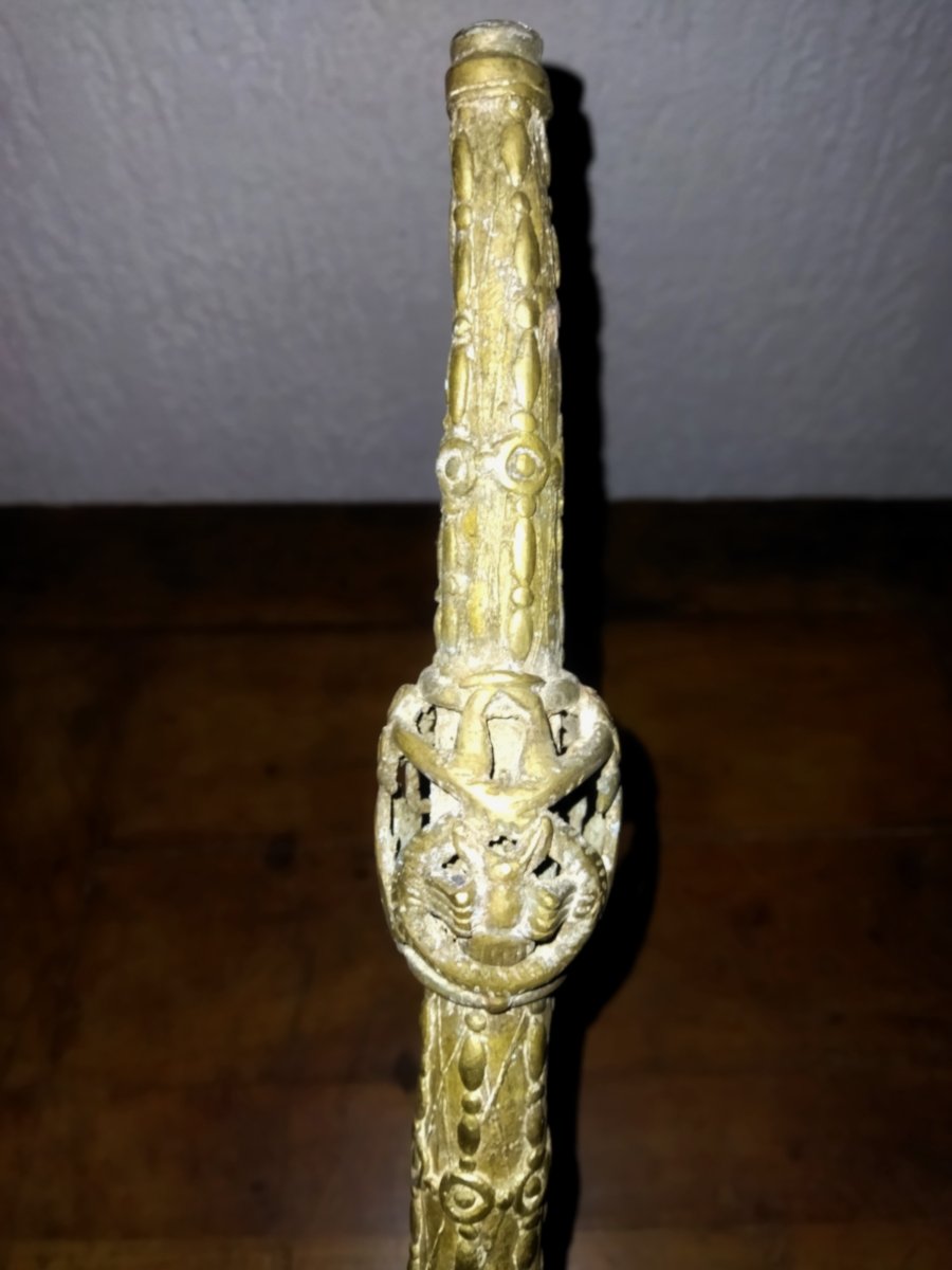 Pipe Tribale d'Afrique en bronze, Ethnie Bamoun, CAMEROUN ART POPULAIRE-photo-4
