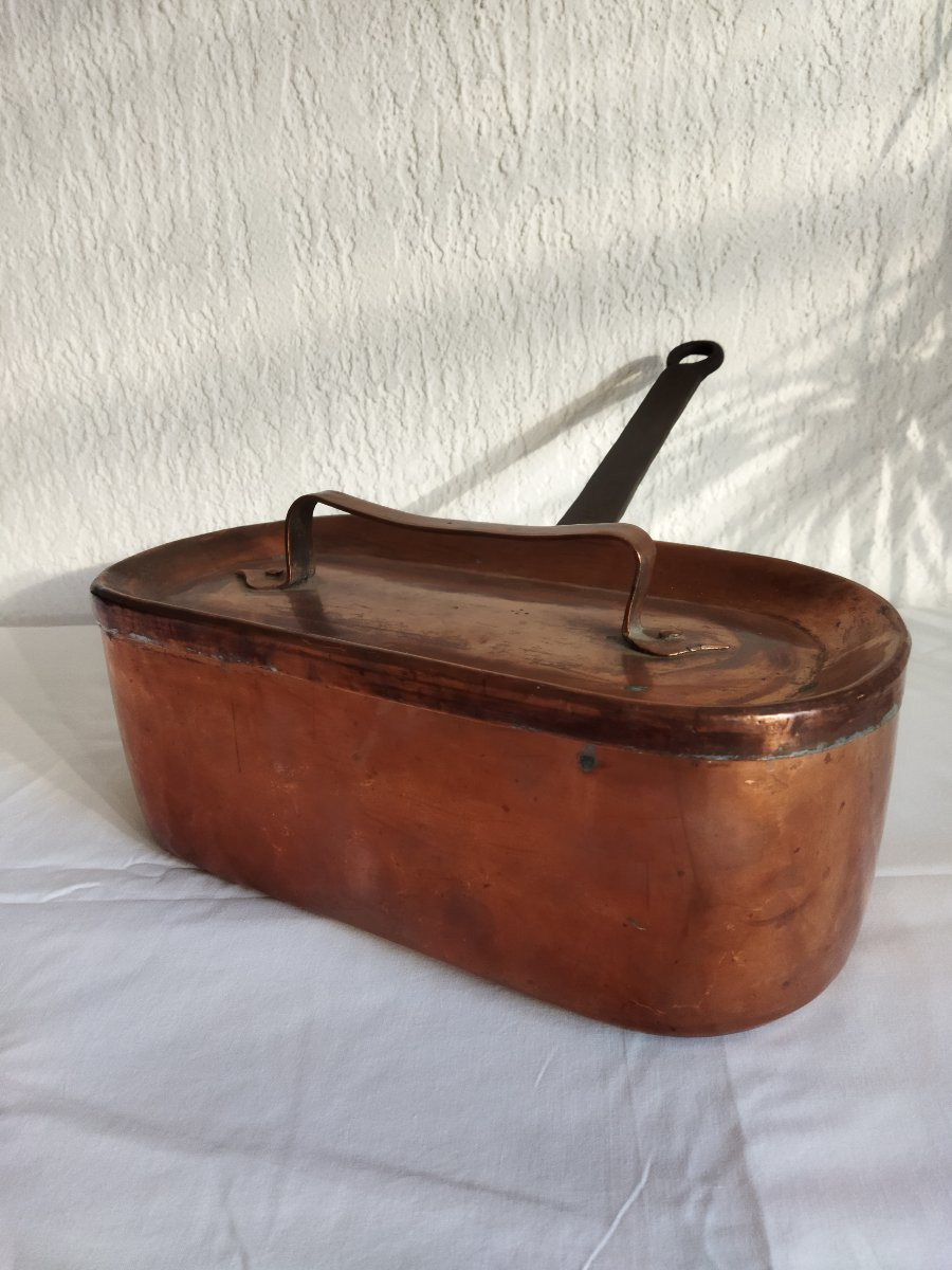 Antique Copper And Riveted Wrought Iron Daubiere With A Handle, 19th Century-photo-4