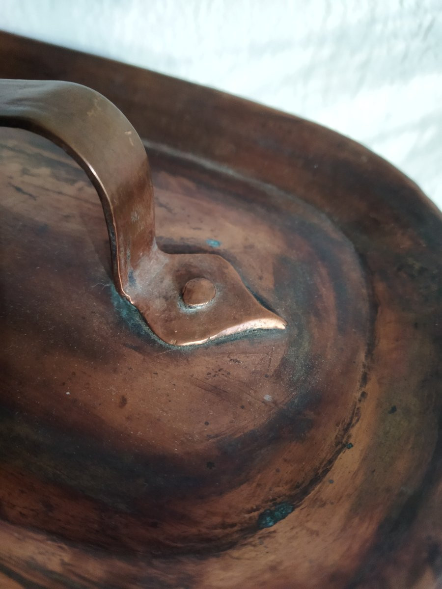Antique Copper And Riveted Wrought Iron Daubiere With A Handle, 19th Century-photo-5