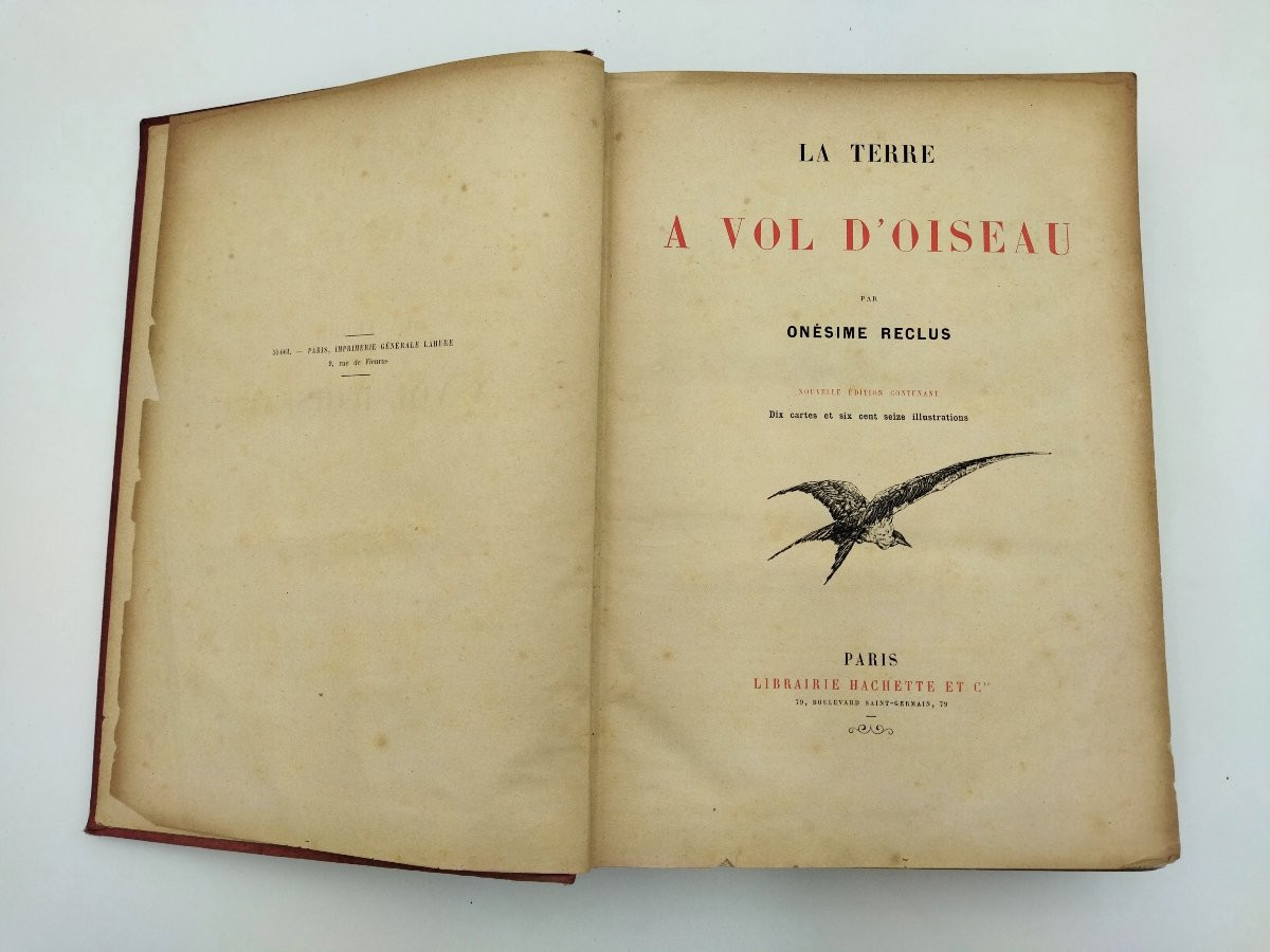 The Earth From A Bird's-eye Perspective Ancient Book Ethnology Geography Civilization Onesimus Reclus 19th Century-photo-1