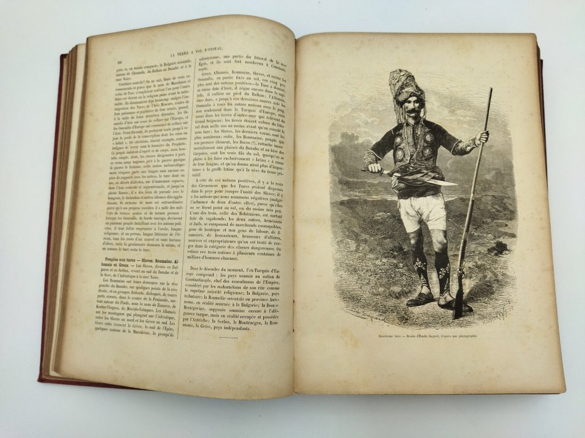 The Earth From A Bird's-eye Perspective Ancient Book Ethnology Geography Civilization Onesimus Reclus 19th Century-photo-2