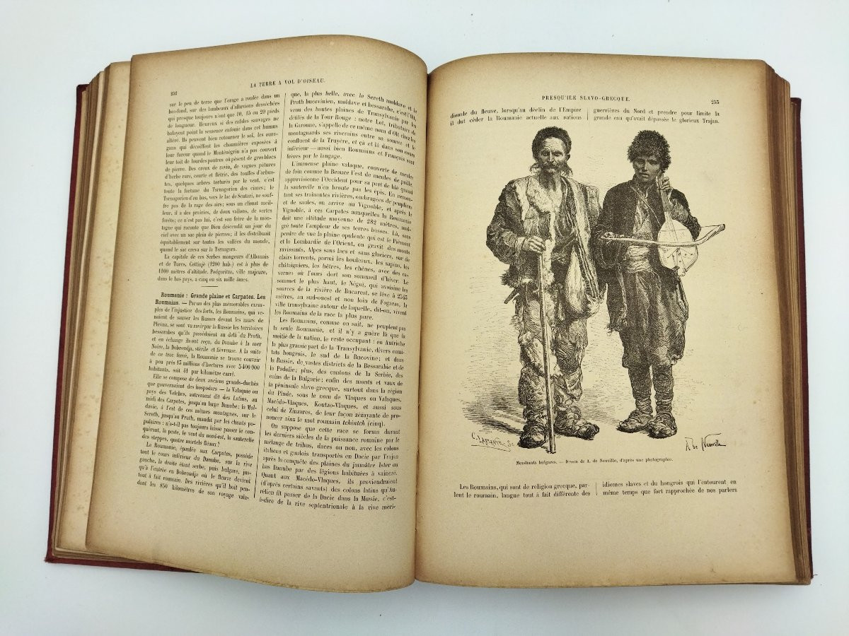 The Earth From A Bird's-eye Perspective Ancient Book Ethnology Geography Civilization Onesimus Reclus 19th Century-photo-3