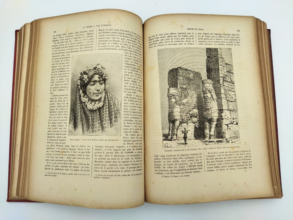 The Earth From A Bird's-eye Perspective Ancient Book Ethnology Geography Civilization Onesimus Reclus 19th Century-photo-5