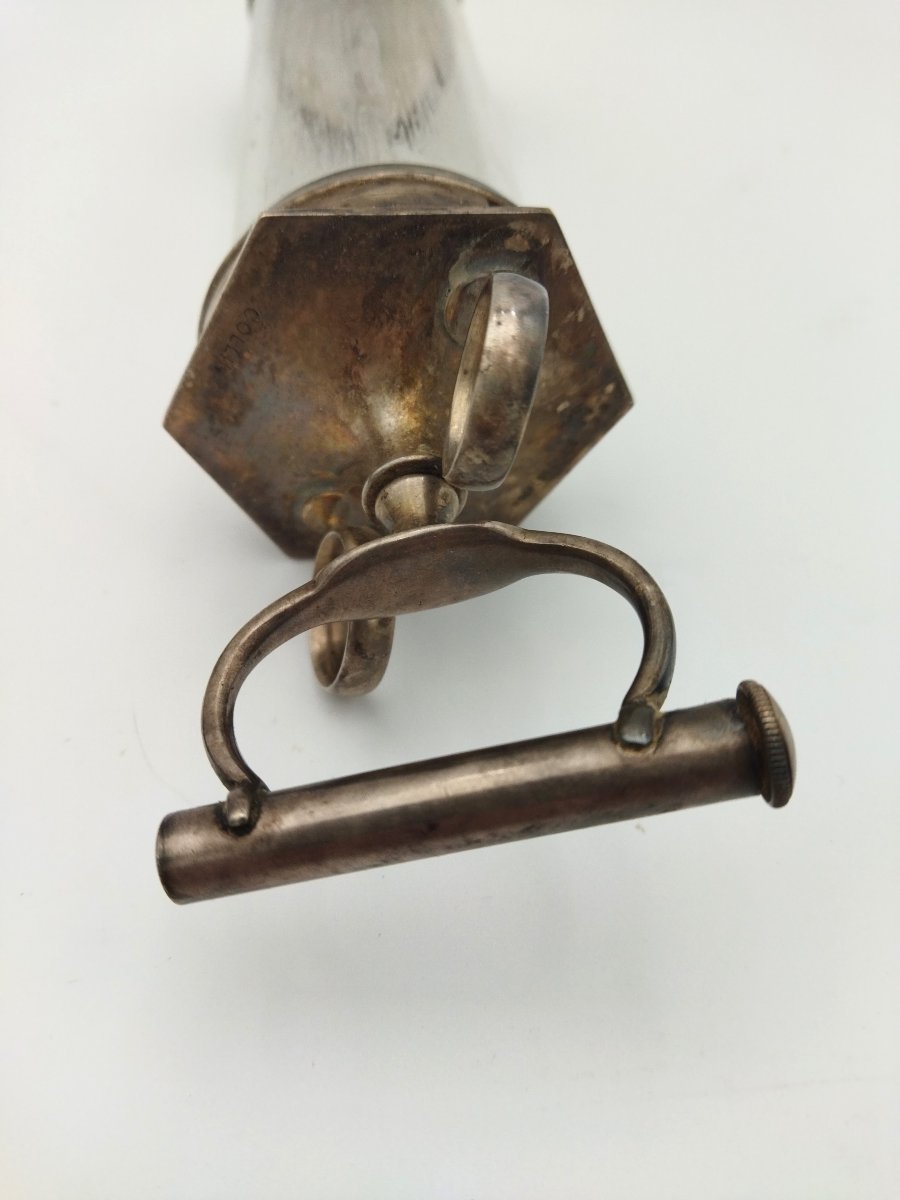 Collin Medical Syringe In Nickel-plated Metal And Graduated Glass Curiosity Collection-photo-5