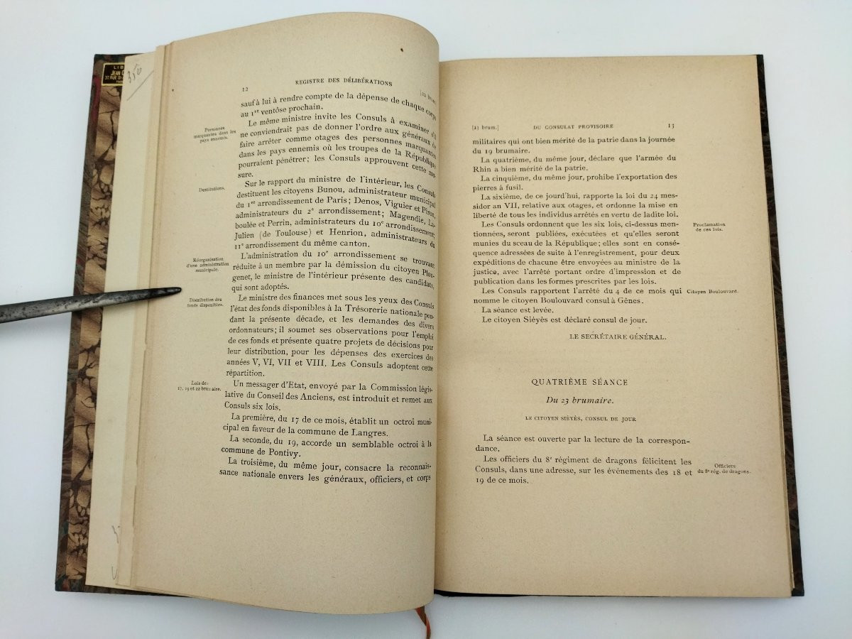 BONAPARTE NAPOLÉON Ier Registre des Délibérations Consulat Provisoire AULARD 1894-photo-4