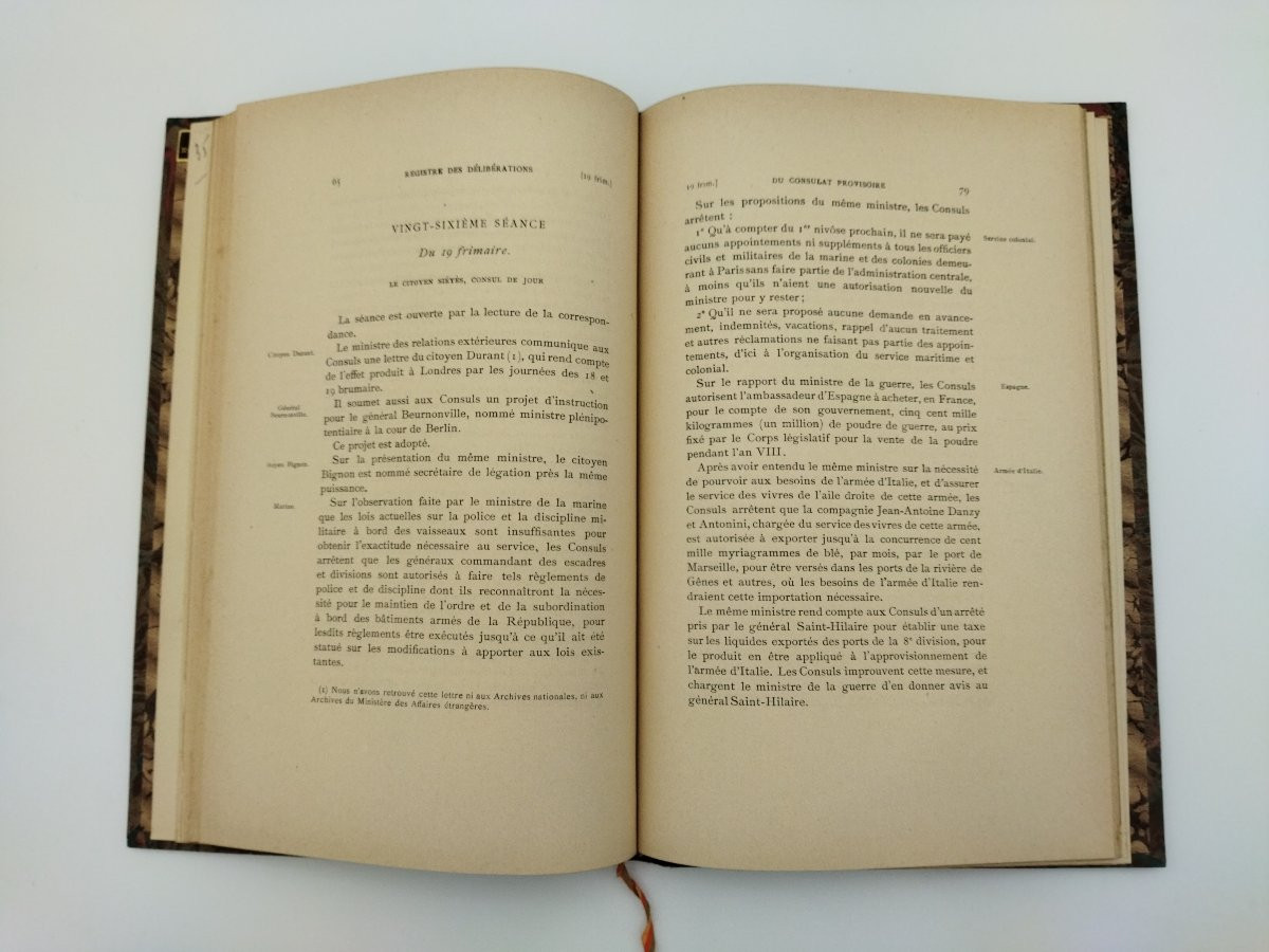 BONAPARTE NAPOLÉON Ier Registre des Délibérations Consulat Provisoire AULARD 1894-photo-6
