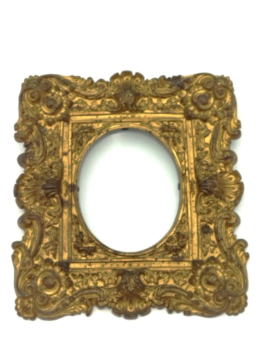 CADRE-PHOTO Mural ancien Porte Photo Bronze Massif Doré Style LOUIS XV
