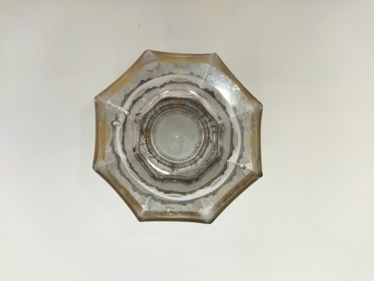 Antique Crystal And Gilt Tumbler With Floral Motif, Restoration Period, Charles X-photo-5