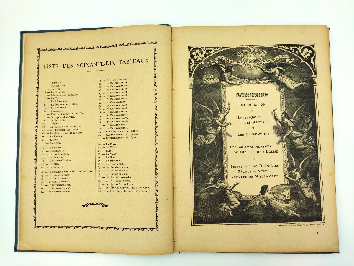 Catechism In Pictures Old Liturgical Book Religious Engravings 1912-photo-2