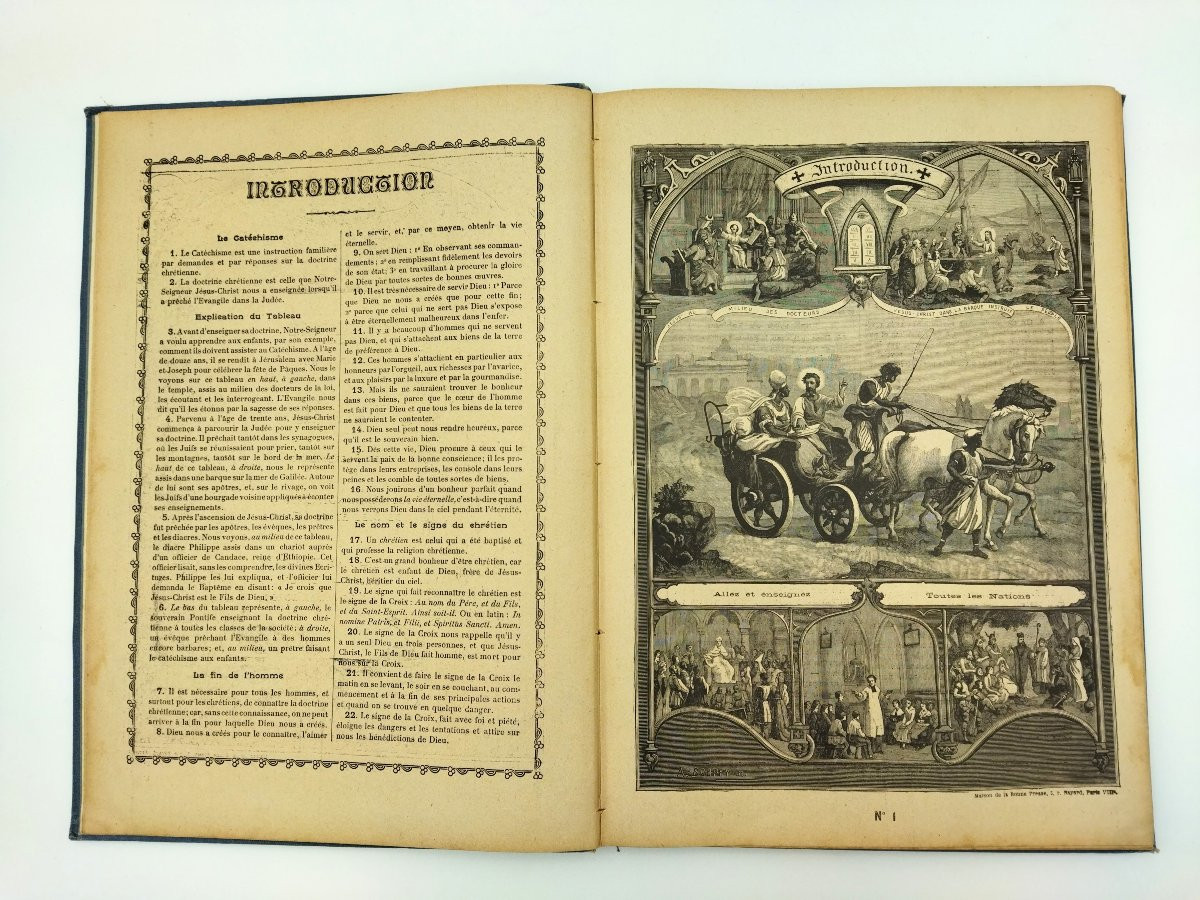 Catechism In Pictures Old Liturgical Book Religious Engravings 1912-photo-3