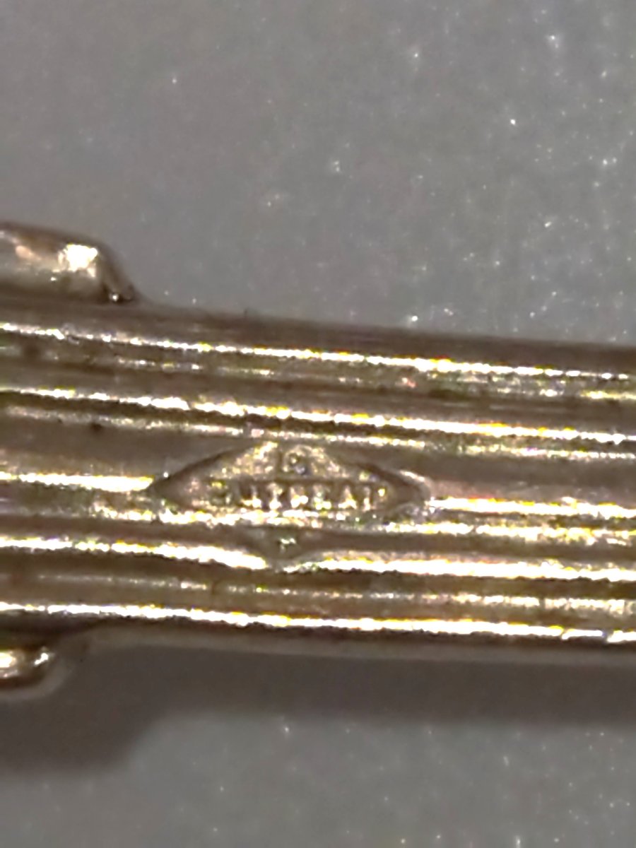 Set Of 7 Solid Silver Teaspoons, Minerva Mark, 19th Century, Maker's Mark-photo-5