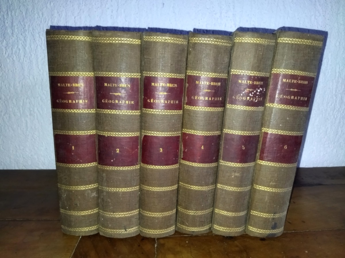 Malte-brun Antique Book Universal Geography Lavallée 6 Volumes 1875 Complete