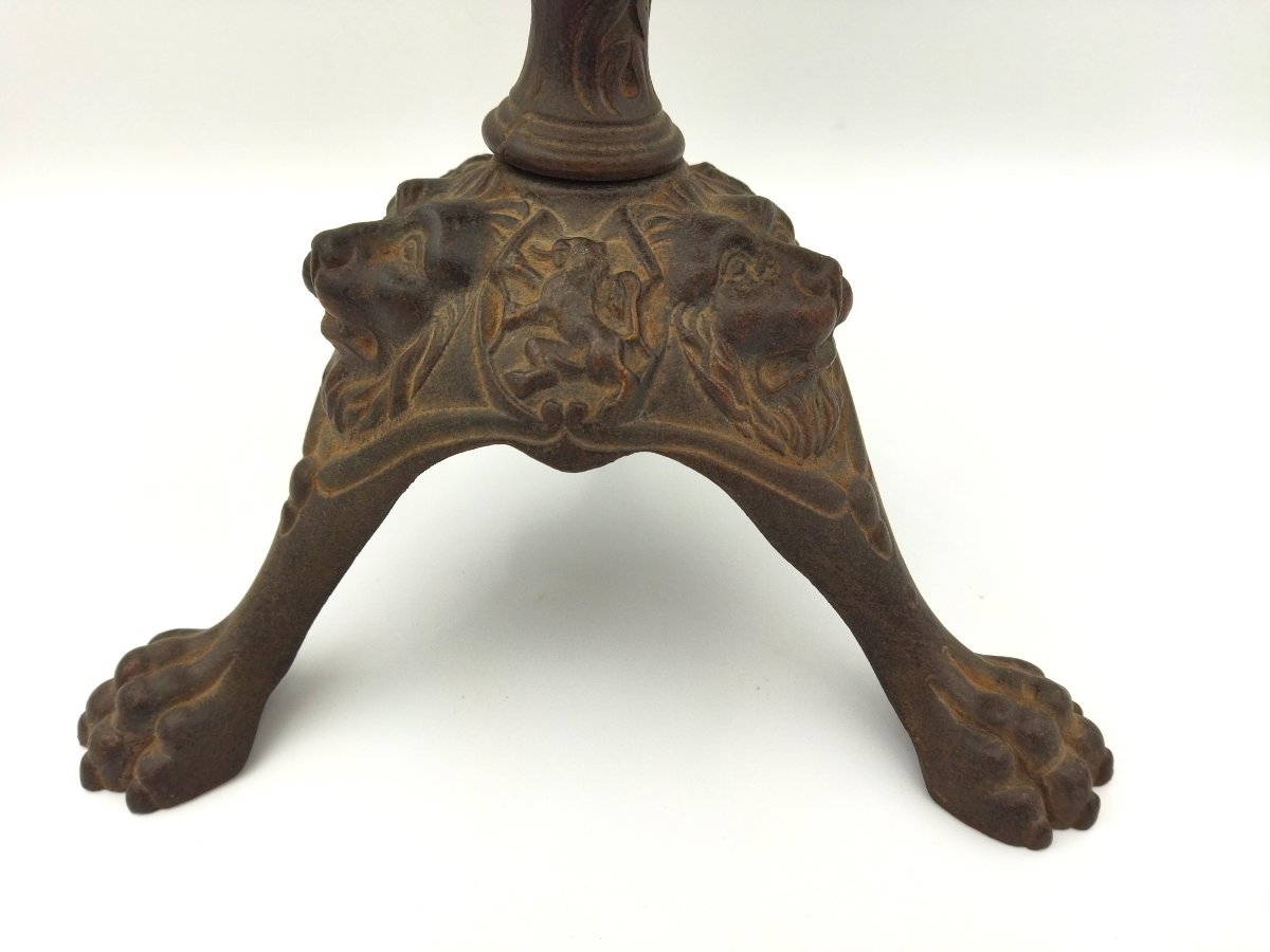 GLOBE TERRESTRE Ancien Papier Mâché Piètement Fonte 65cms GIRARD & BOITTE XIX-photo-1