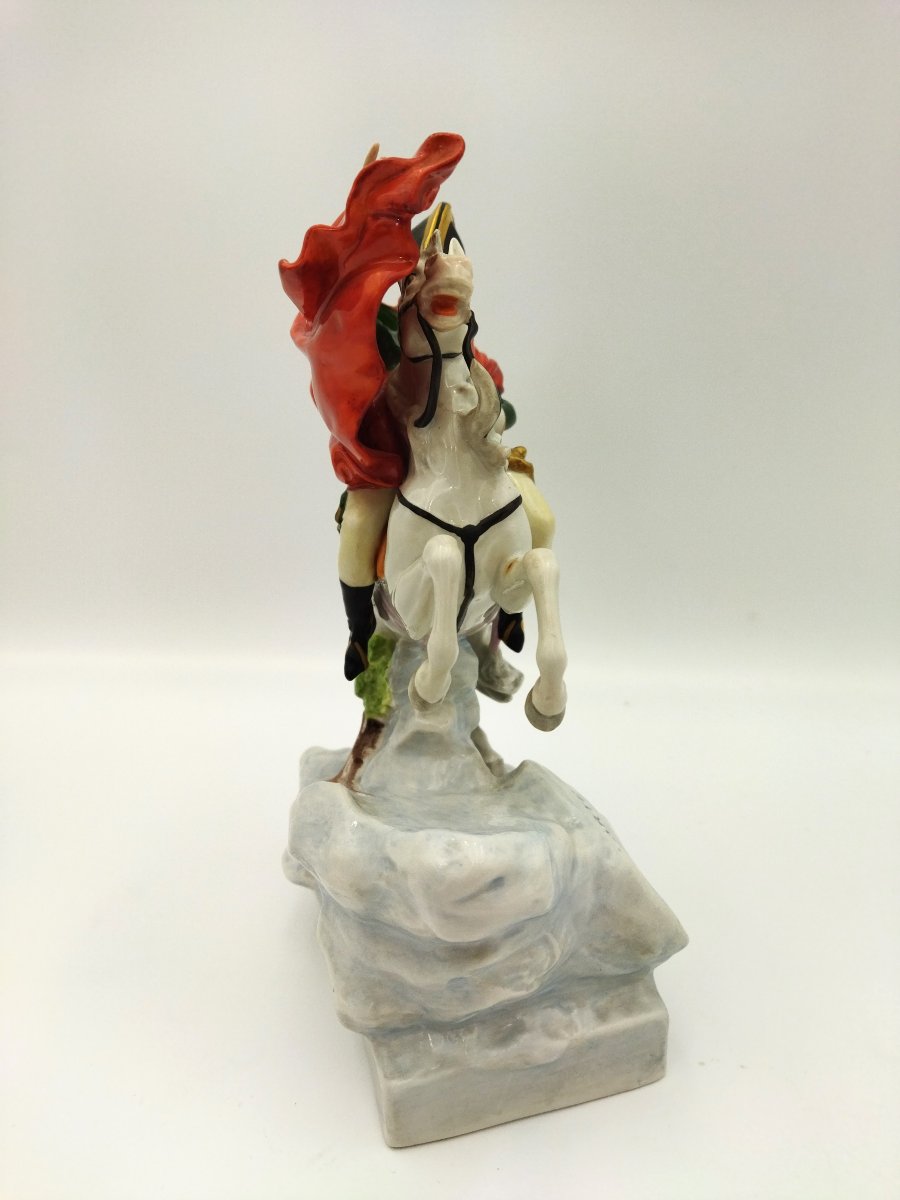 Napoleon I Enamelled Porcelain Statuette Bonaparte I Consul Crossing The Alps-photo-2
