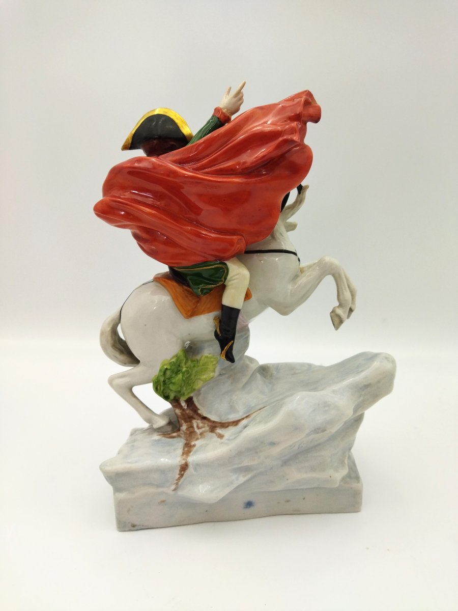 Napoleon I Enamelled Porcelain Statuette Bonaparte I Consul Crossing The Alps-photo-3