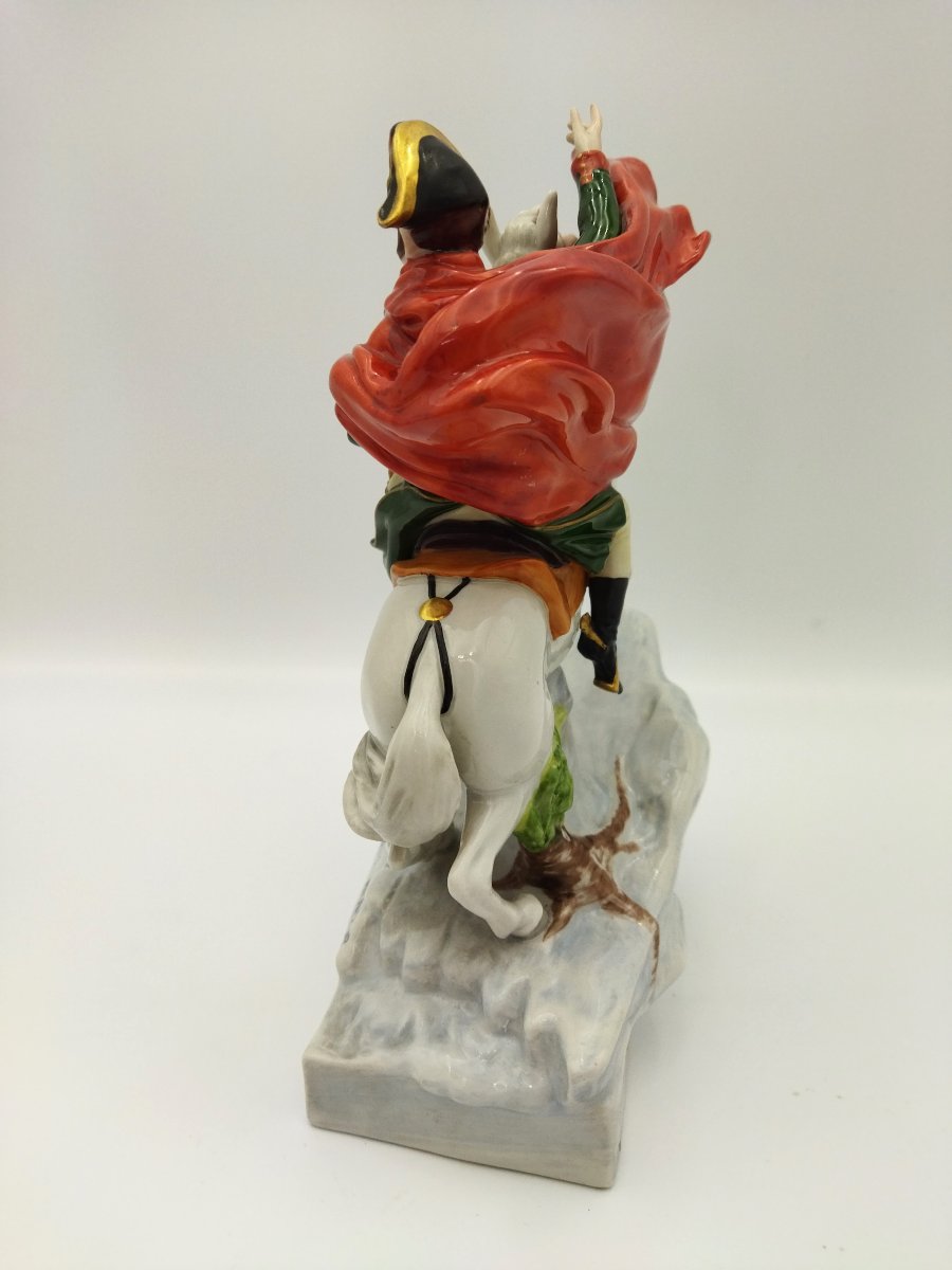 Napoleon I Enamelled Porcelain Statuette Bonaparte I Consul Crossing The Alps-photo-4