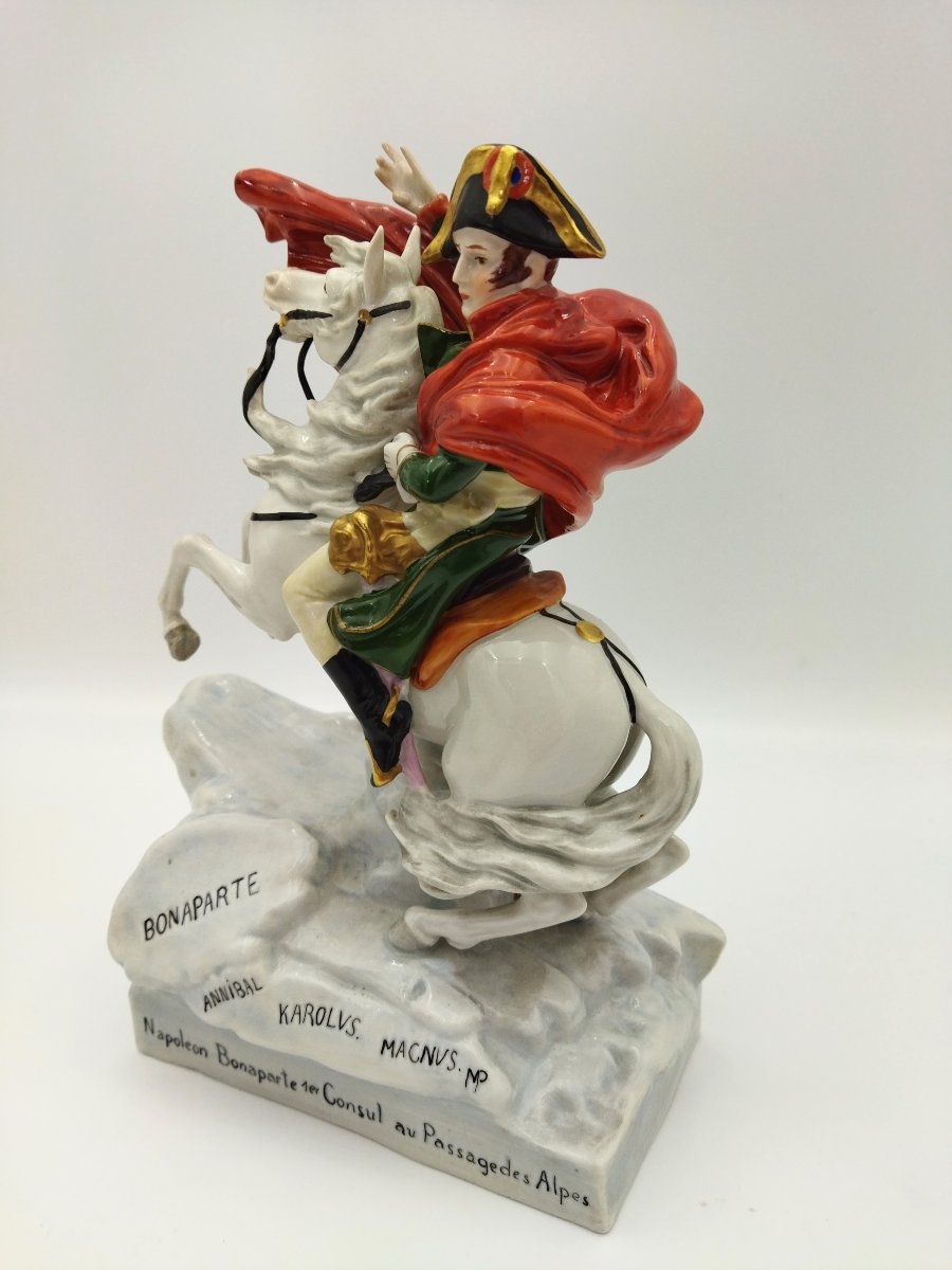 Napoleon I Enamelled Porcelain Statuette Bonaparte I Consul Crossing The Alps-photo-6