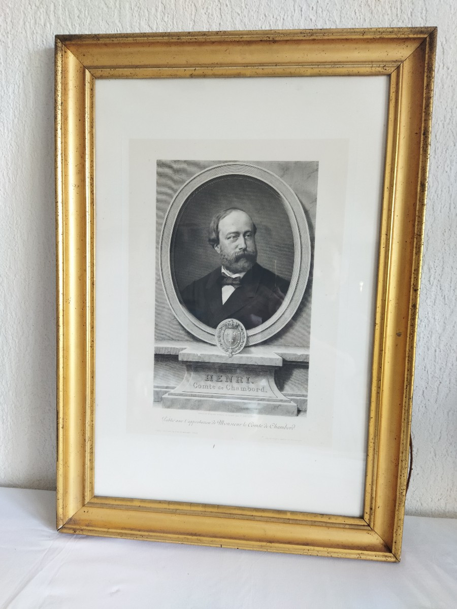 Engraving Ancient Monarchy Royalty Henry Count Of Chambord 19th Century 