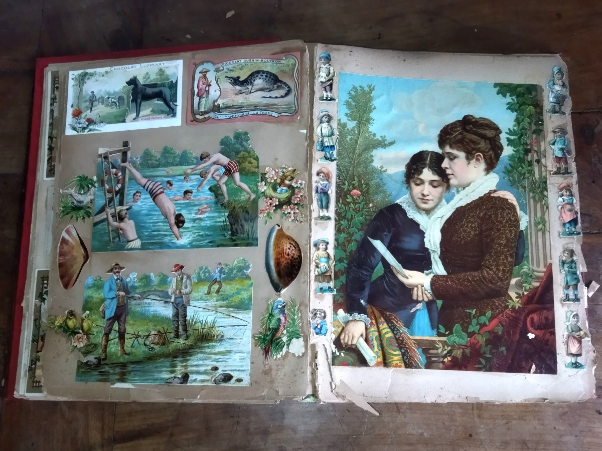 ALBUM DE CHROMO Cartes publicitaires Chocolat Louit Poulain  Lombart Suchard...ART NOUVEAU XIX -photo-2