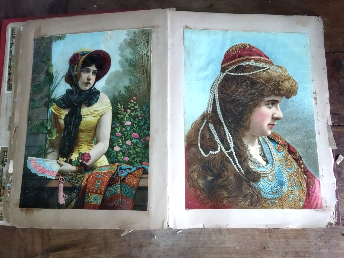 ALBUM DE CHROMO Cartes publicitaires Chocolat Louit Poulain  Lombart Suchard...ART NOUVEAU XIX -photo-4