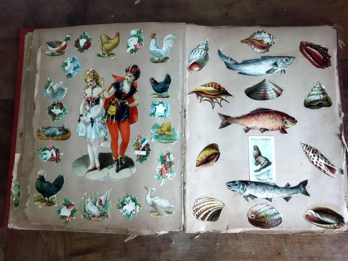 ALBUM DE CHROMO Cartes publicitaires Chocolat Louit Poulain  Lombart Suchard...ART NOUVEAU XIX -photo-6