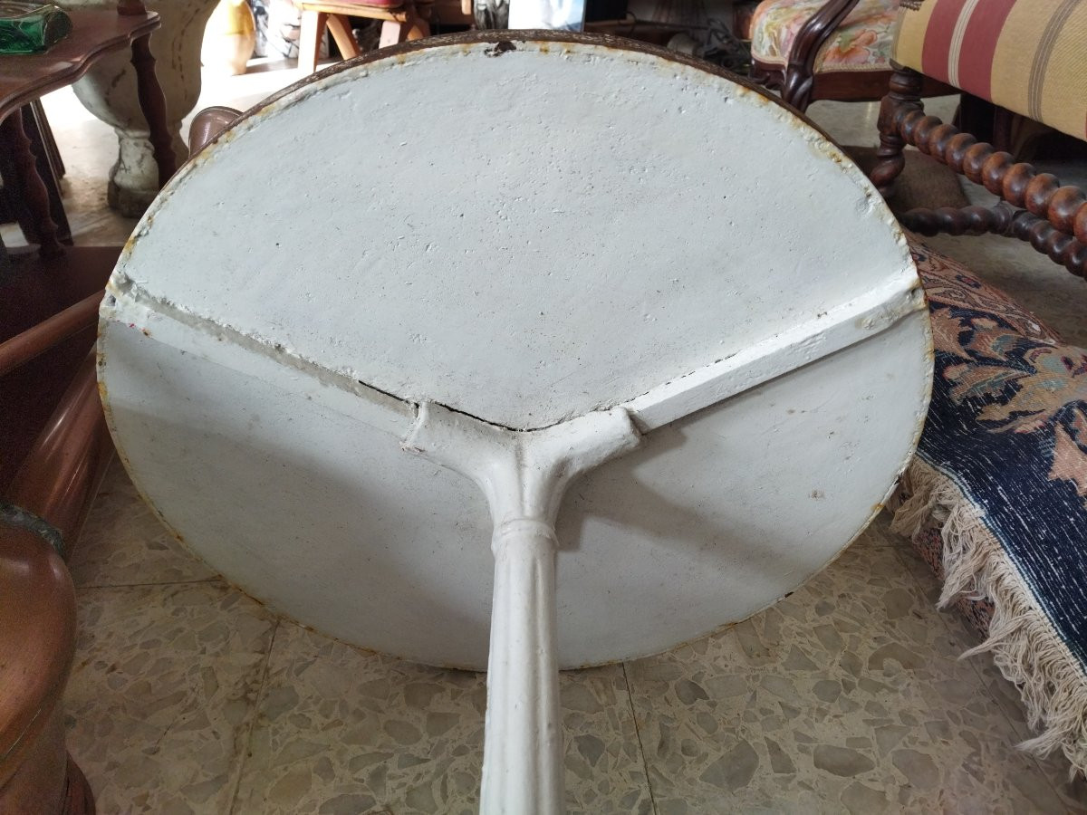 Antique Bar/bistro Side Table With Cast Iron Tripod Base -photo-4