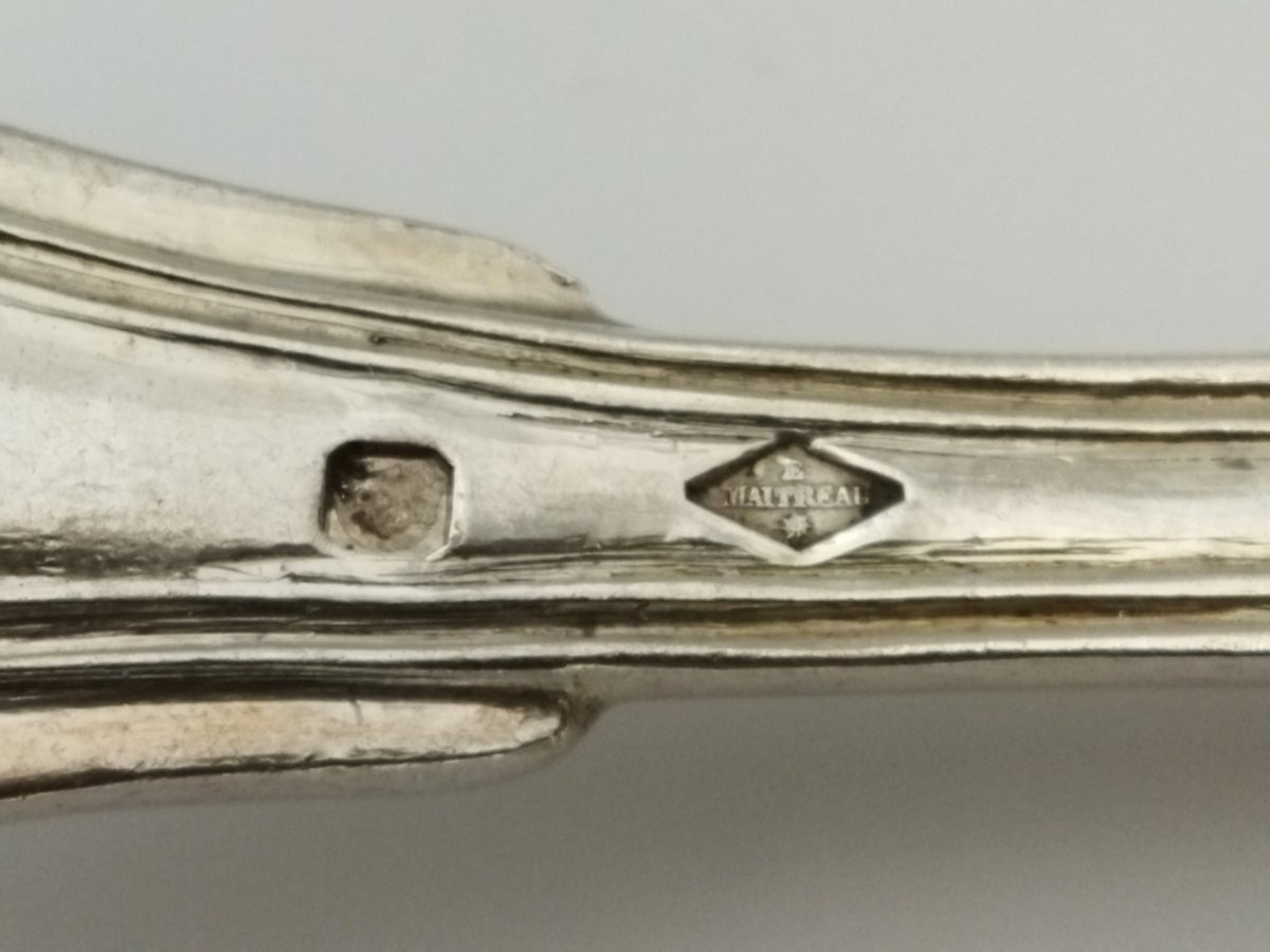 Série de 11 Fourchettes en Argent massif Minerve Poinçon Orfèvre MAITREAU  XIX-photo-6