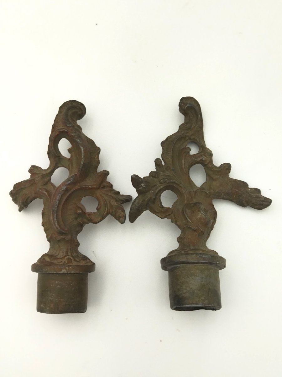 Art Nouveau Pair Of Pewter/spelter Vases Decorated With Doves And Flowers-photo-1