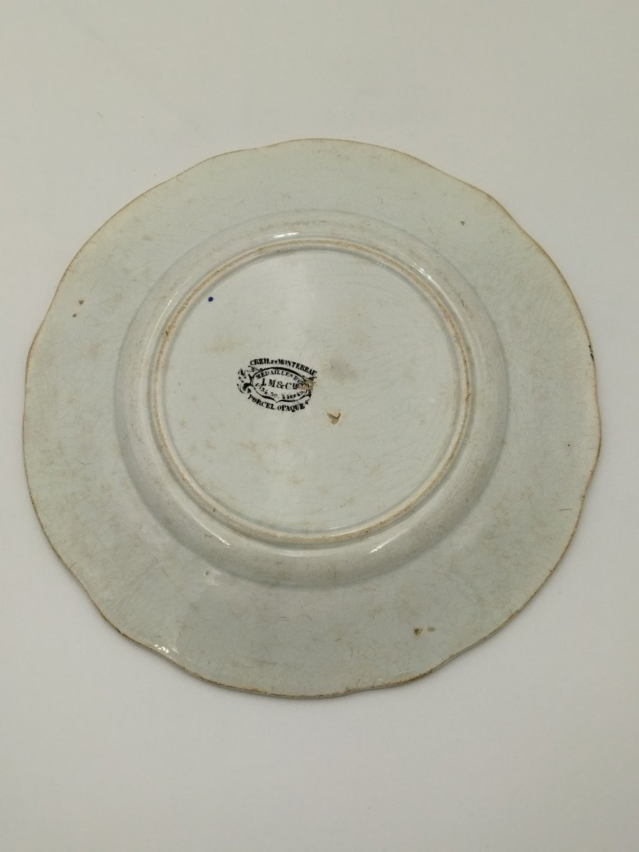 CREIL & MONTEREAU Assiette Légendée Ancienne "SAINT VINCENT" Patron des VIGNERONS XIX-photo-1