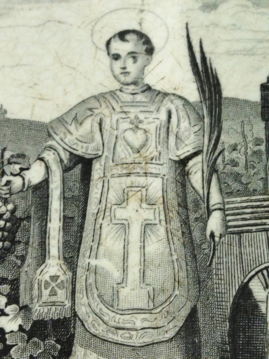 CREIL & MONTEREAU Assiette Légendée Ancienne "SAINT VINCENT" Patron des VIGNERONS XIX-photo-4