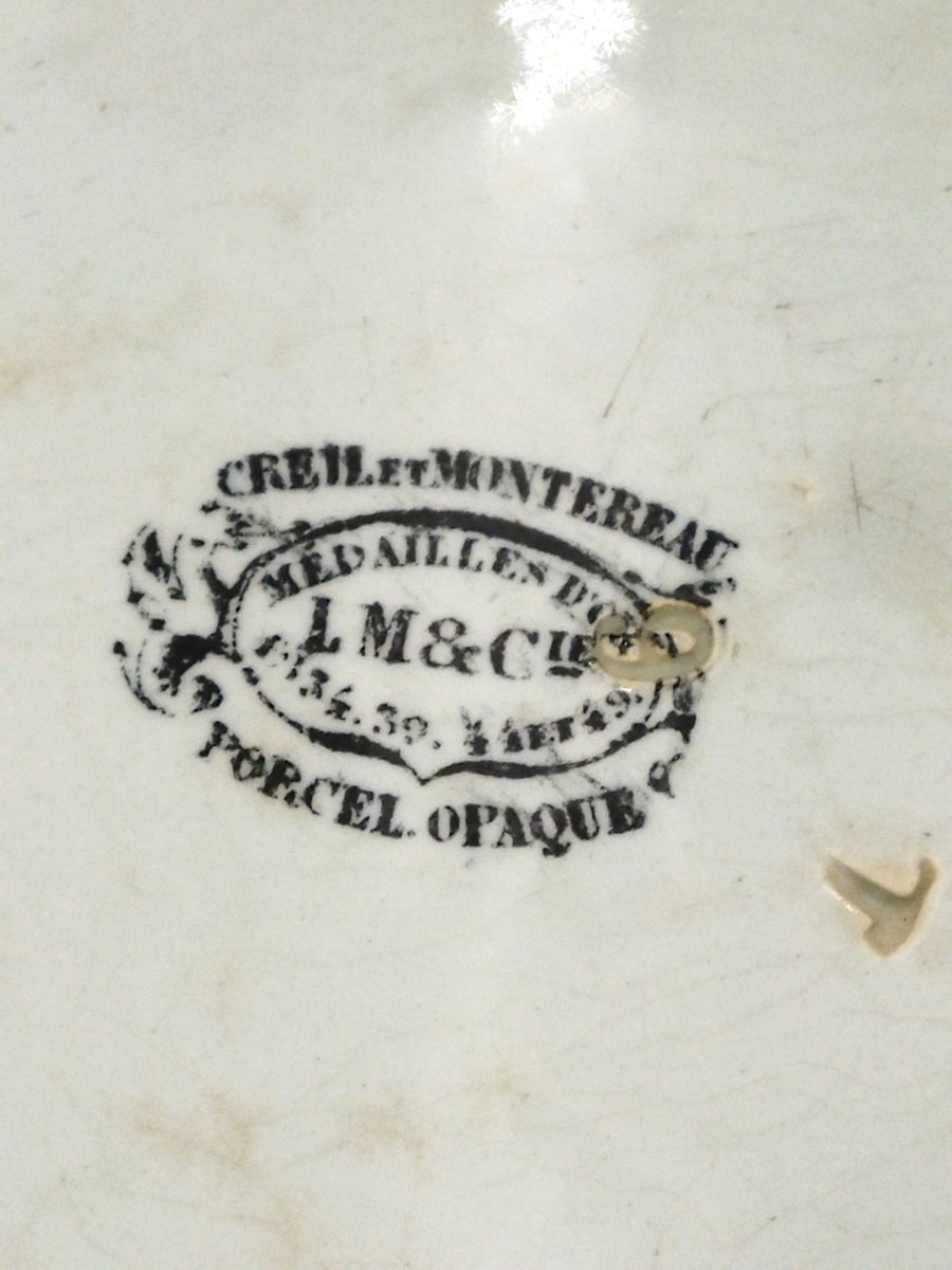 CREIL & MONTEREAU Assiette Légendée Ancienne "SAINT VINCENT" Patron des VIGNERONS XIX-photo-5