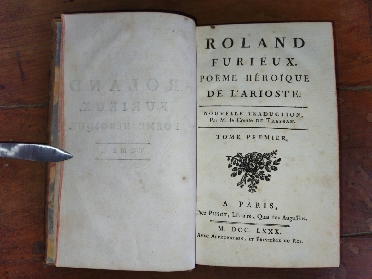 ROLAND Furieux Poème Héroïque de l'ARIOSTE Livres Anciens de  Collection 1780-photo-1