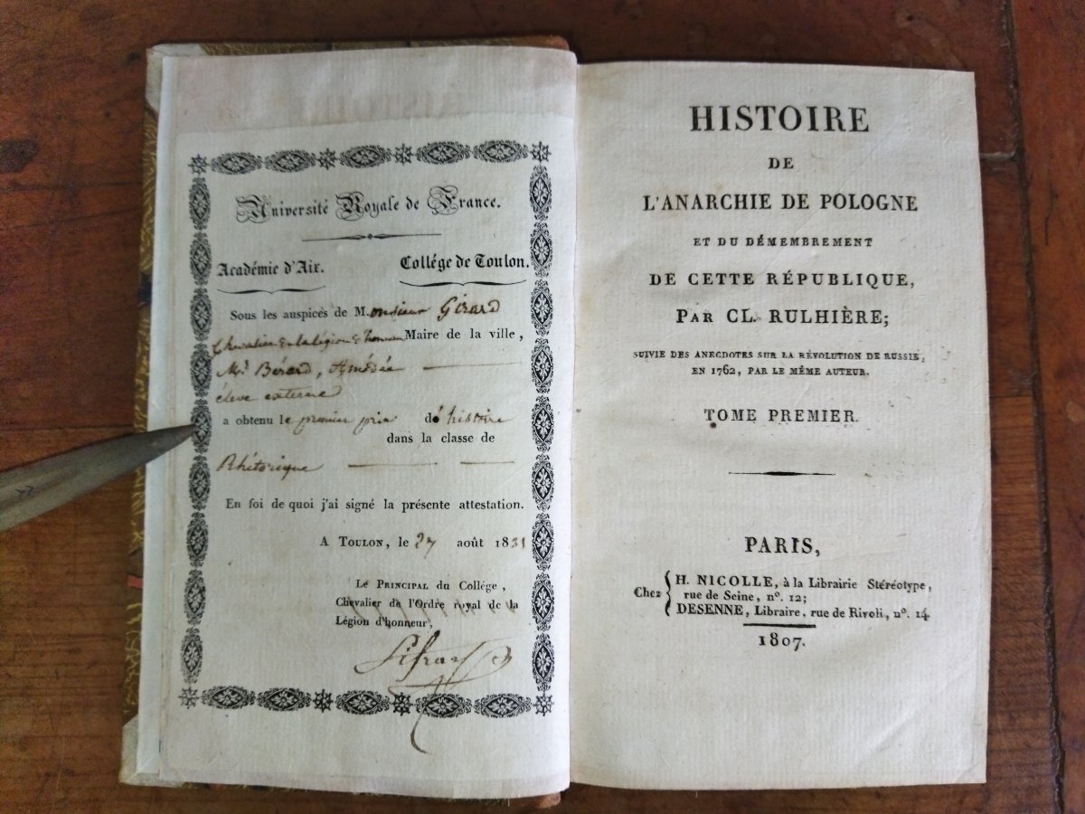 HISTOIRE DE LA POLOGNE Anarchie et Démembrement Livres Anciens 4 Tomes Cl RULHIERE 1807-photo-1
