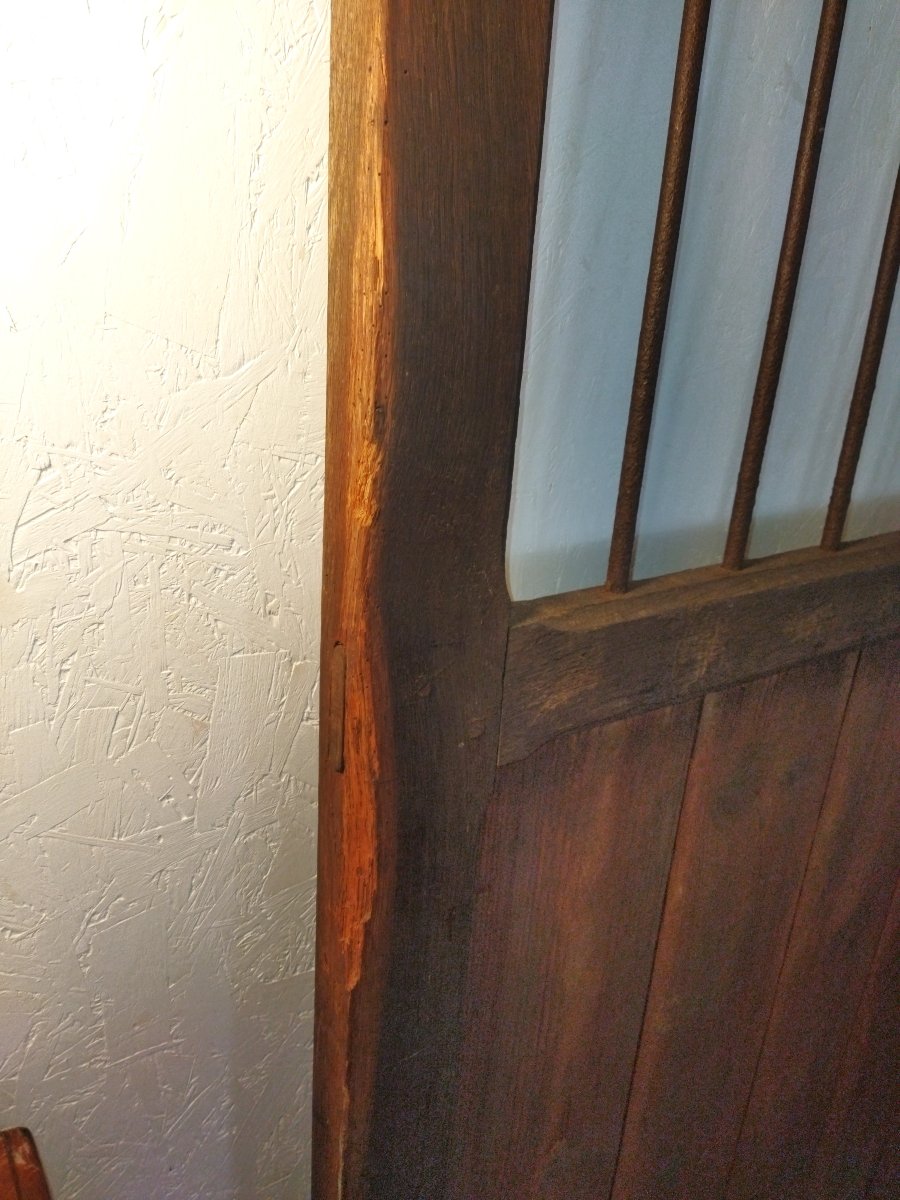 Antique Openwork Stable Door, Solid Wood And Wrought Iron -photo-1
