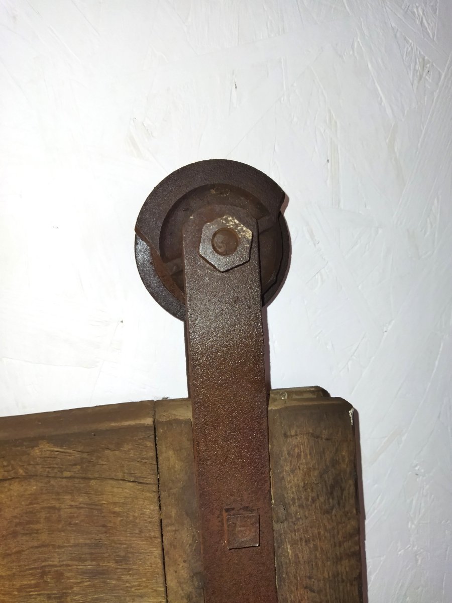 Antique Openwork Stable Door, Solid Wood And Wrought Iron -photo-6