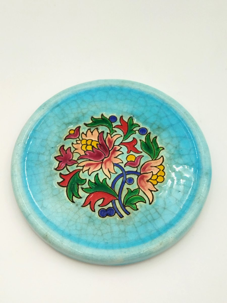 LONGWY Paire de Dessous de Bouteille Décor Floral Cloisonné ART DE LA TABLE-photo-2