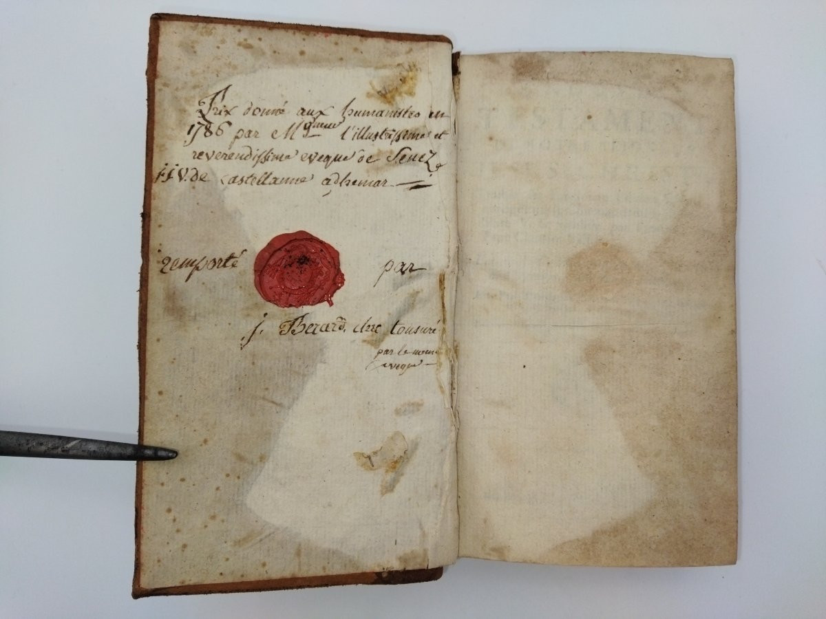 New Testament Of Jesus Christ Ancient Religious Book By Denys Amelote 1769-photo-1